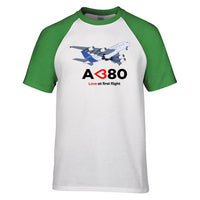 Thumbnail for Airbus A380 Love at first flight Designed Raglan T-Shirts