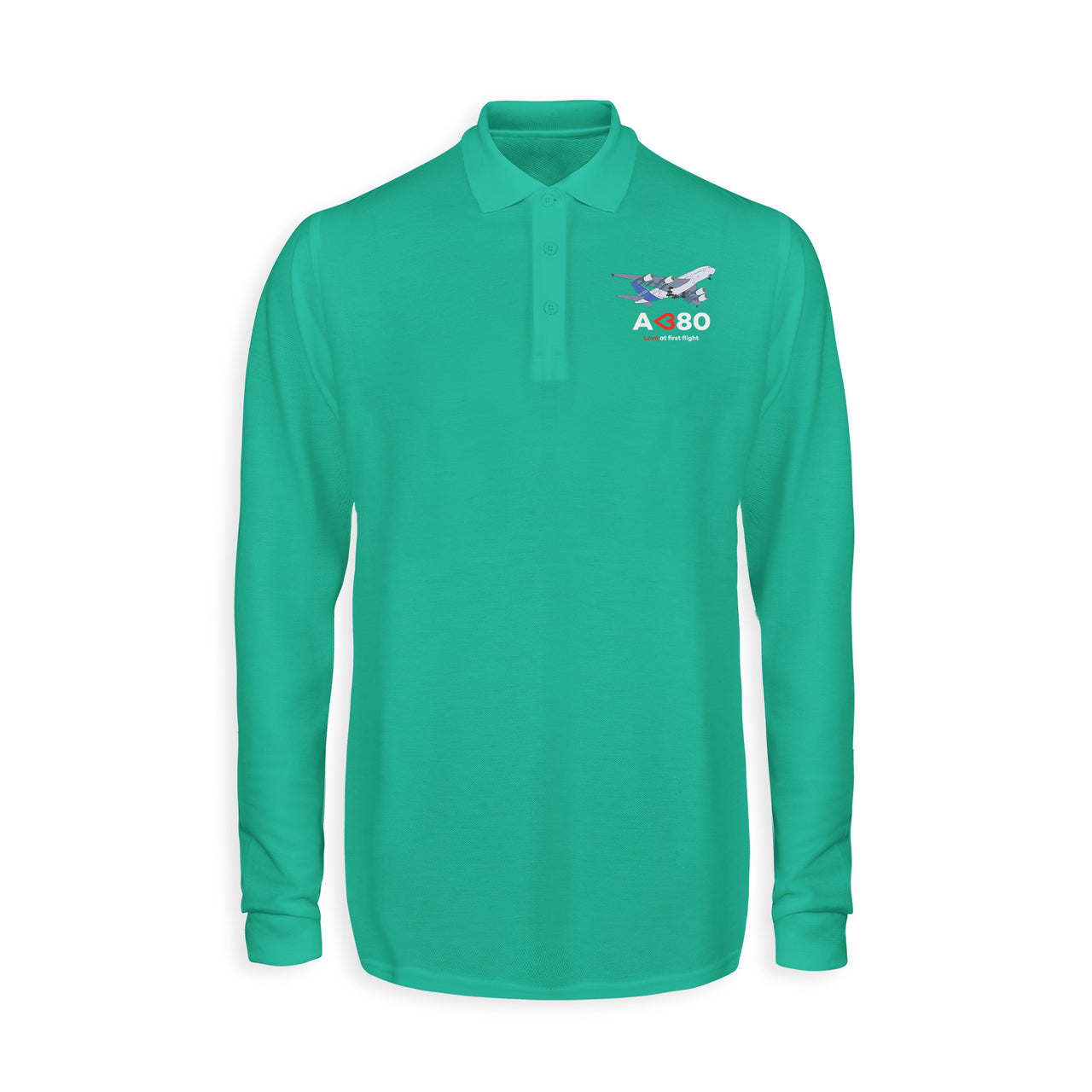 Airbus A380 Love at first flight Designed Long Sleeve Polo T-Shirts