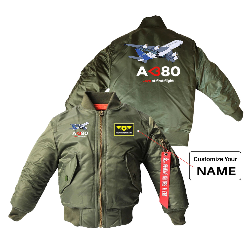 Airbus A380 Love at first flight Designed Children Bomber Jackets