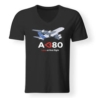 Thumbnail for Airbus A380 Love at first flight Designed V-Neck T-Shirts