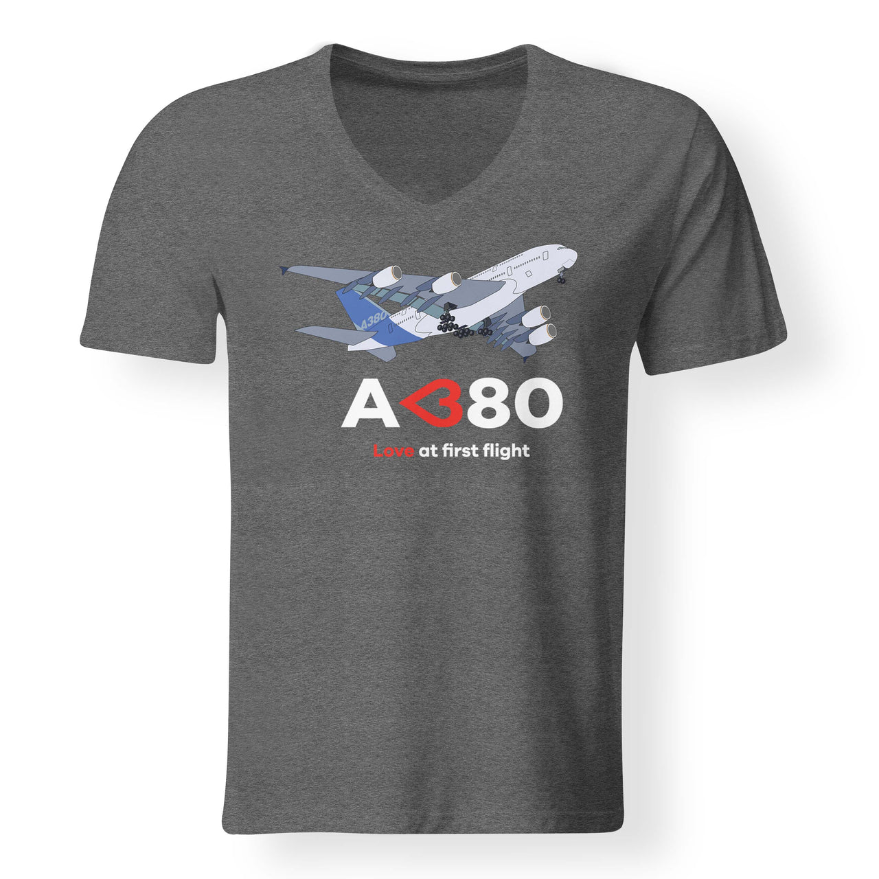 Airbus A380 Love at first flight Designed V-Neck T-Shirts