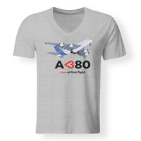 Thumbnail for Airbus A380 Love at first flight Designed V-Neck T-Shirts