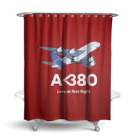 Thumbnail for Airbus A380 Love at first flight Designed Shower Curtains