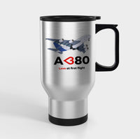 Thumbnail for Airbus A380 Love at first flight Designed Travel Mugs (With Holder)