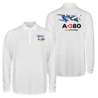 Thumbnail for Airbus A380 Love at first flight Designed Long Sleeve Polo T-Shirts (Double-Side)