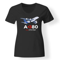 Thumbnail for Airbus A380 Love at first flight Designed V-Neck T-Shirts