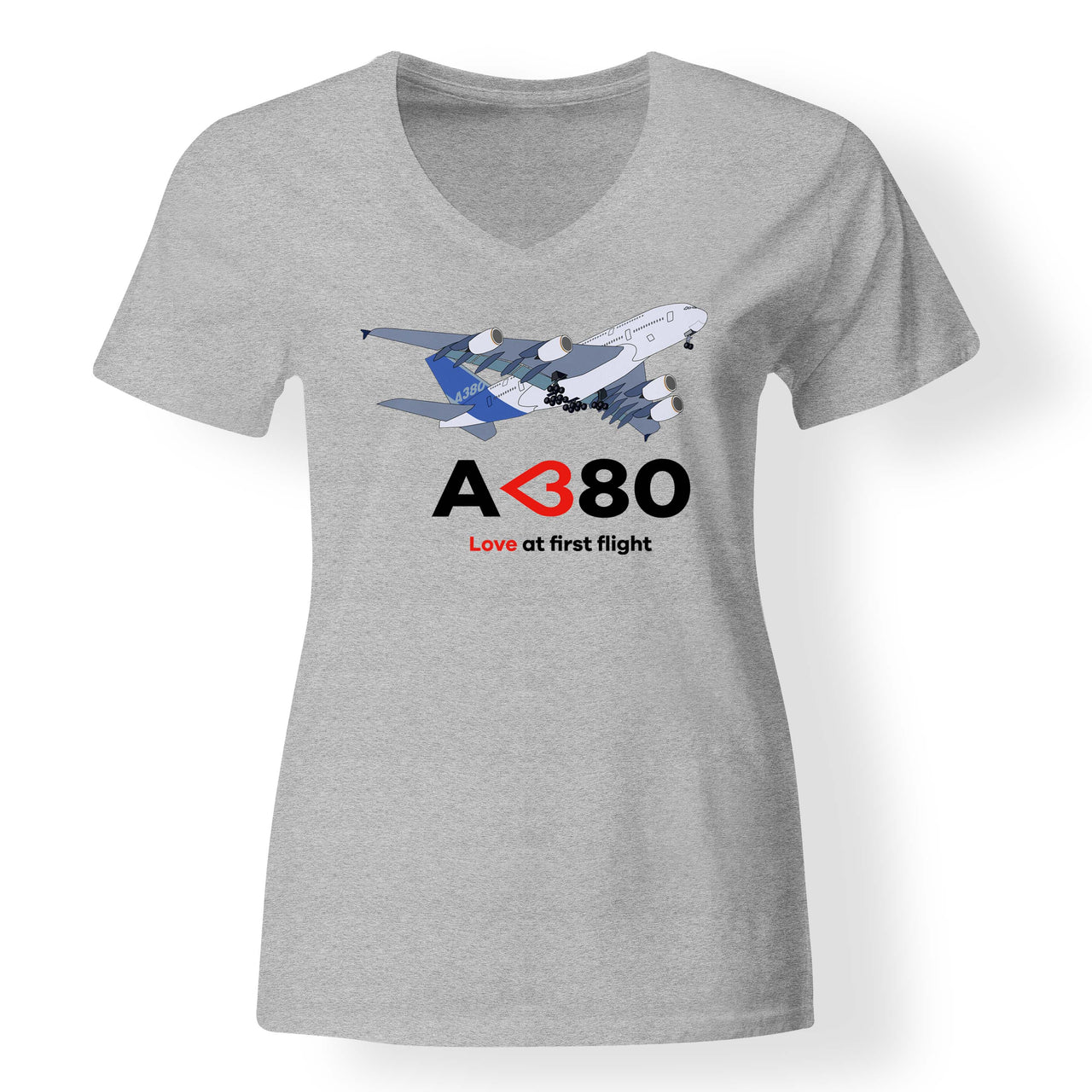 Airbus A380 Love at first flight Designed V-Neck T-Shirts