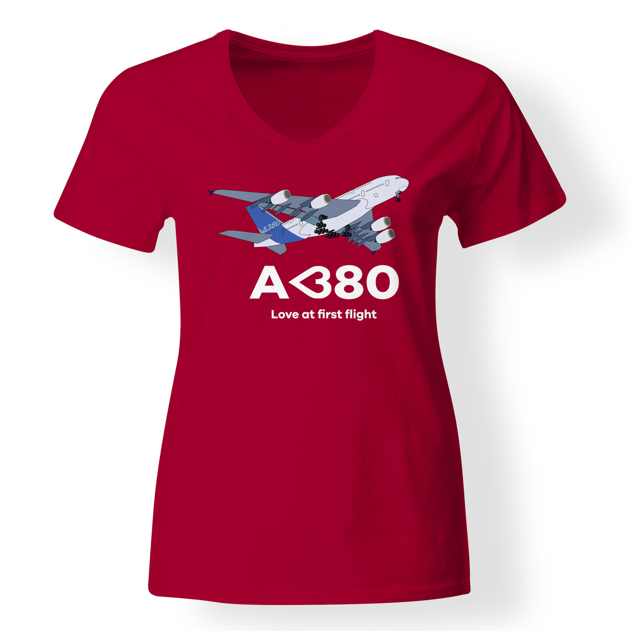 Airbus A380 Love at first flight Designed V-Neck T-Shirts