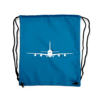 Thumbnail for Airbus A380 Silhouette Designed Drawstring Bags