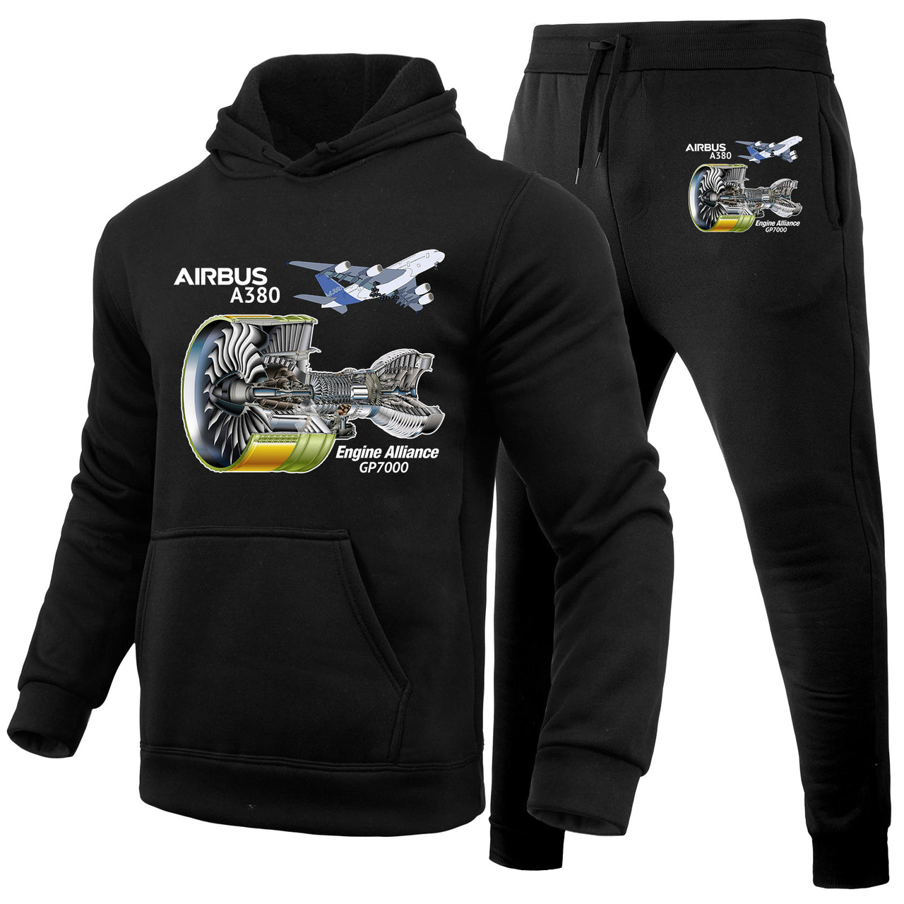 Airbus A380 & GP7000 Engine Designed Hoodies & Sweatpants Set
