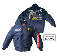 Thumbnail for Airbus A380 & GP7000 Engine Designed Children Bomber Jackets