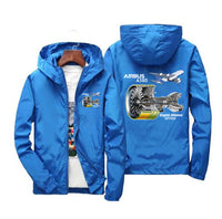 Thumbnail for Airbus A380 & GP7000 Engine Designed Windbreaker Jackets