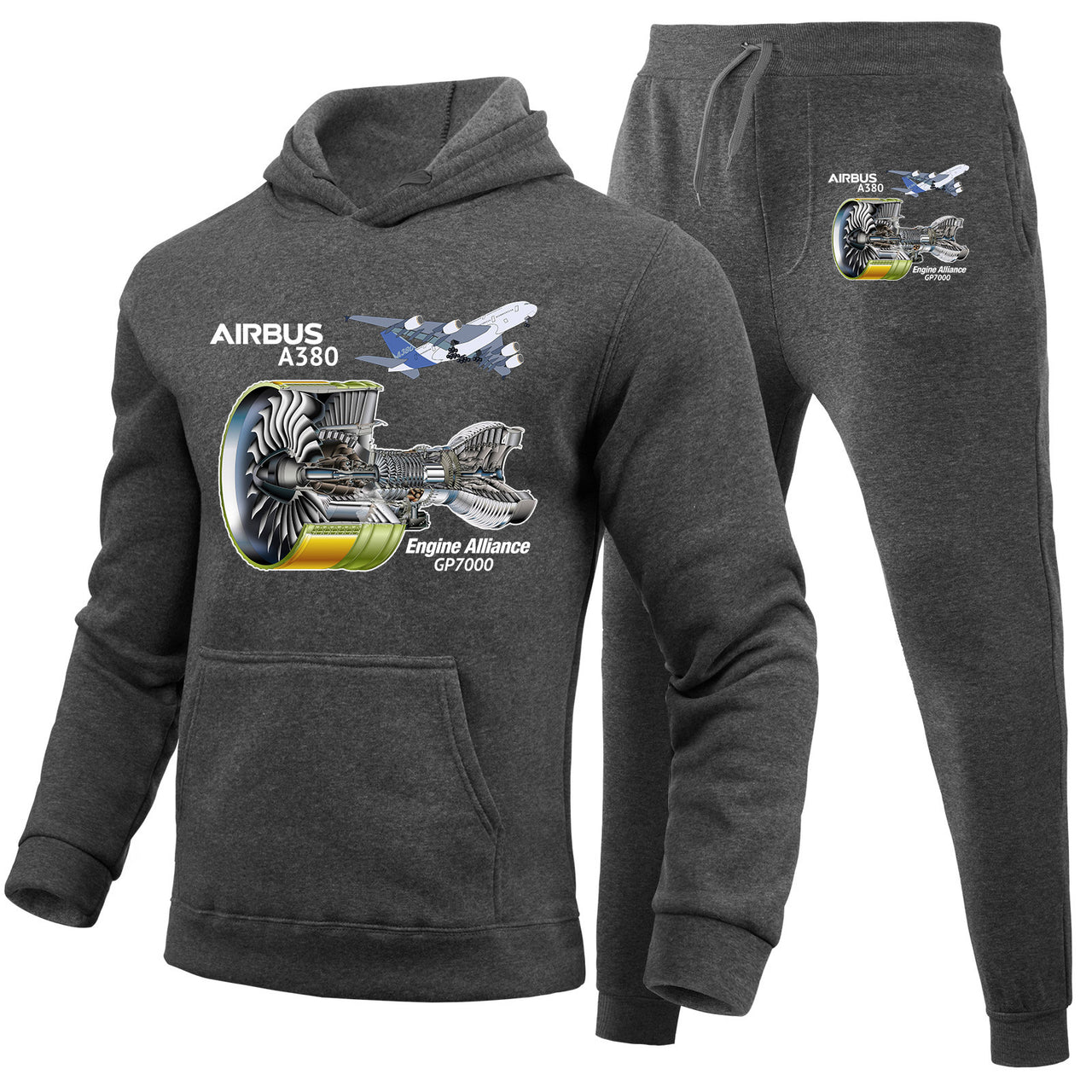 Airbus A380 & GP7000 Engine Designed Hoodies & Sweatpants Set