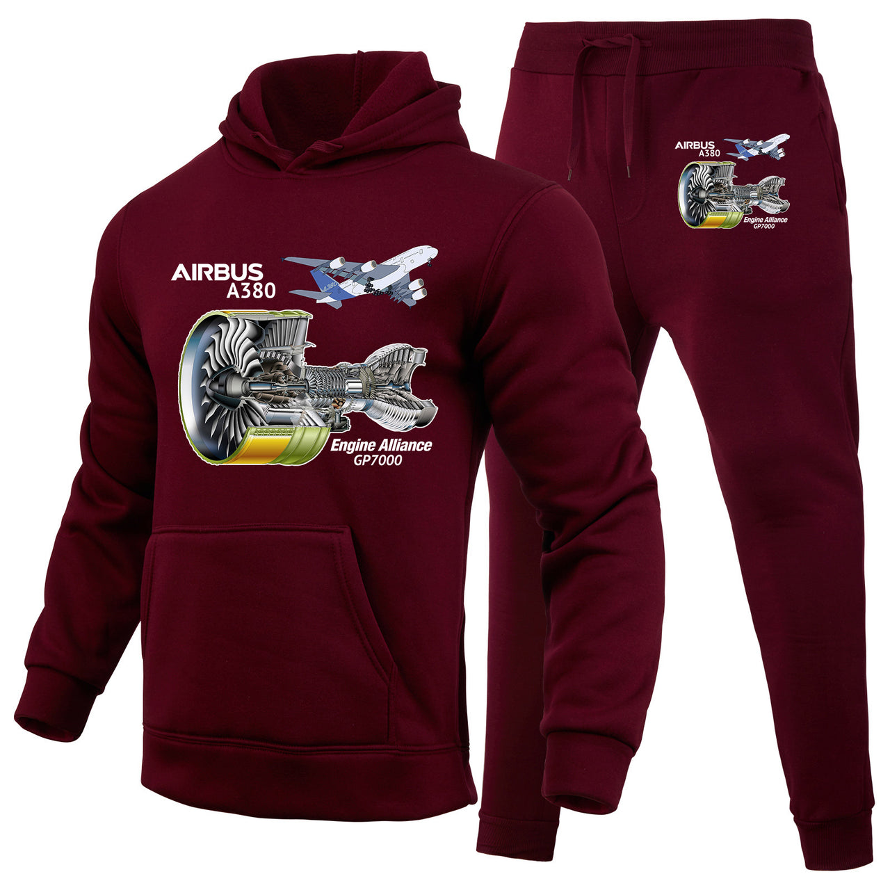 Airbus A380 & GP7000 Engine Designed Hoodies & Sweatpants Set