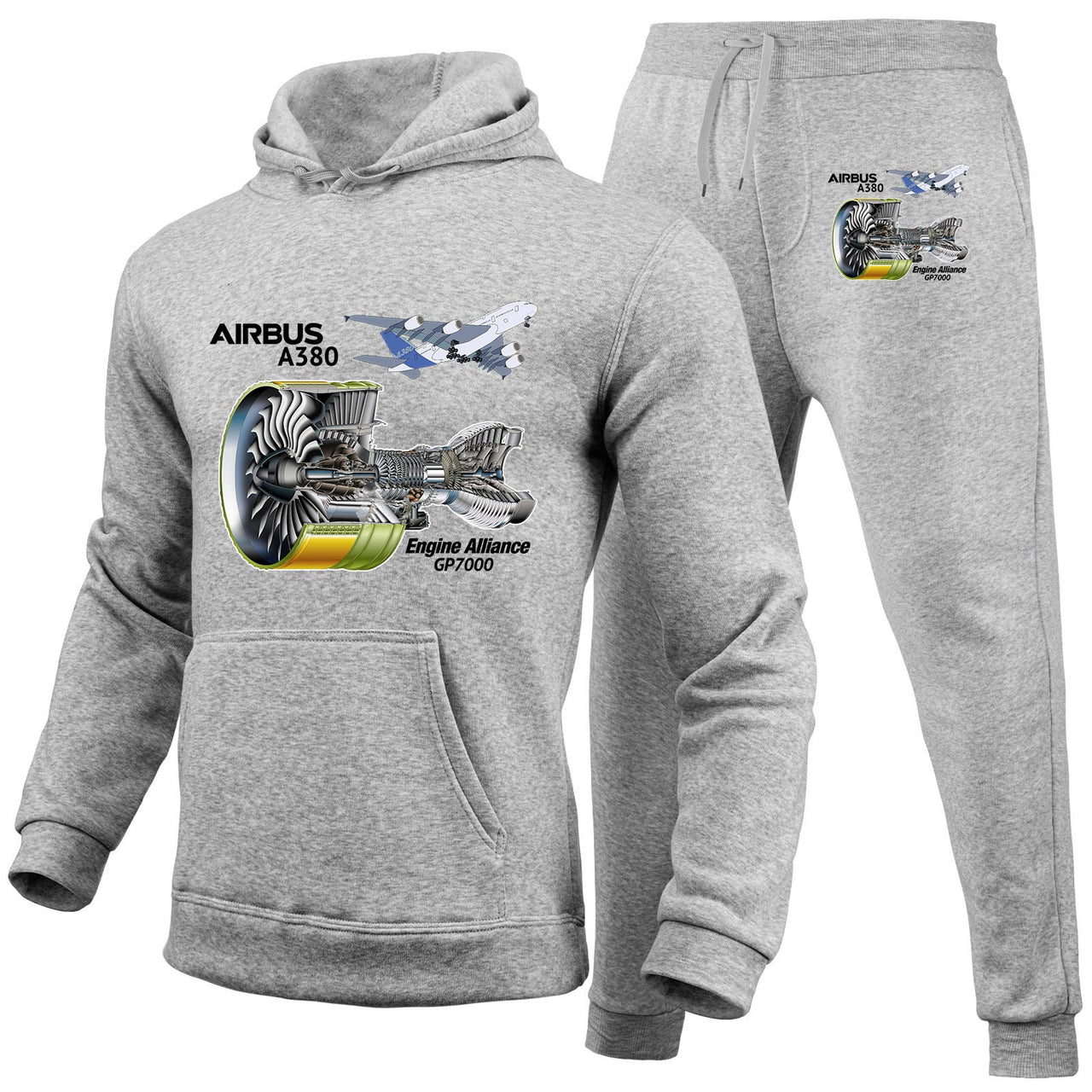 Airbus A380 & GP7000 Engine Designed Hoodies & Sweatpants Set