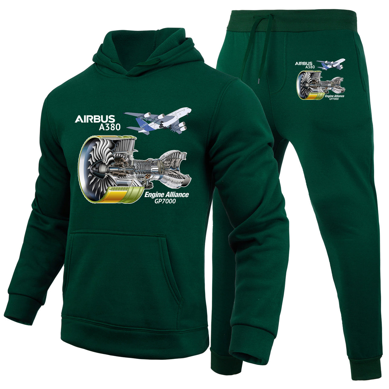 Airbus A380 & GP7000 Engine Designed Hoodies & Sweatpants Set