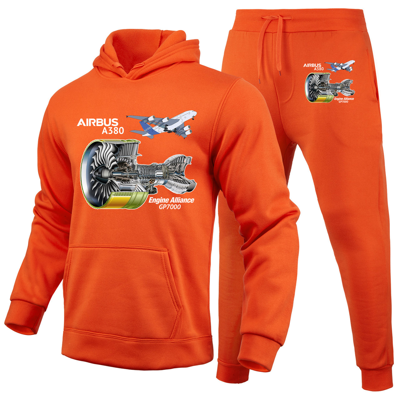 Airbus A380 & GP7000 Engine Designed Hoodies & Sweatpants Set