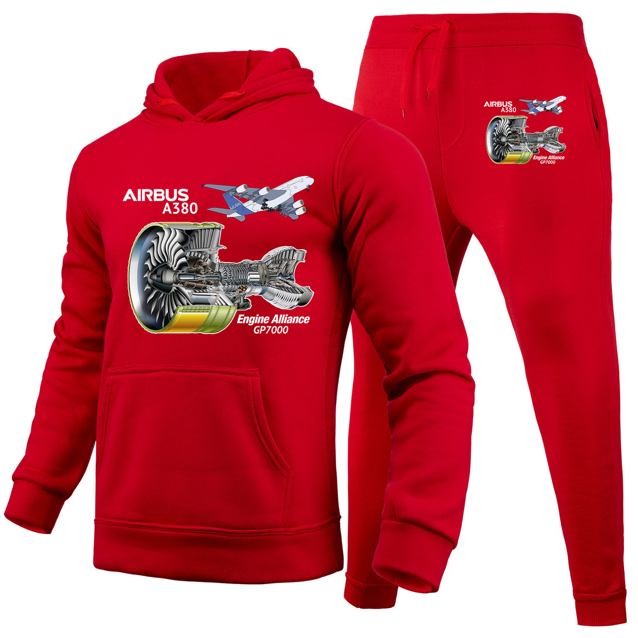 Airbus A380 & GP7000 Engine Designed Hoodies & Sweatpants Set