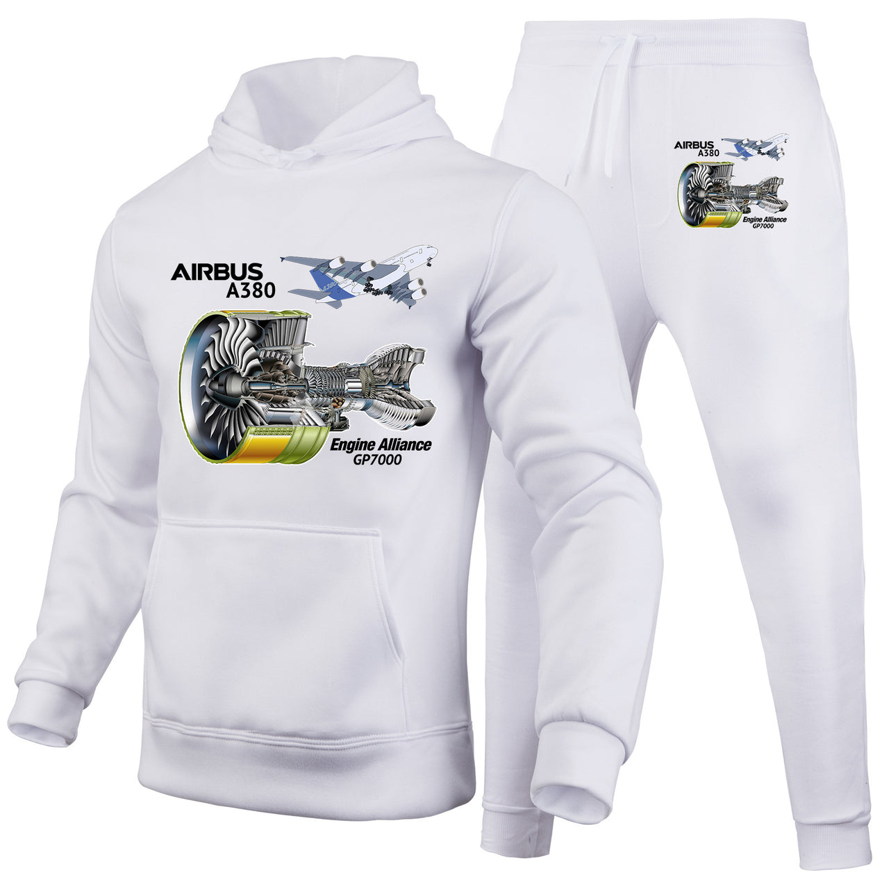 Airbus A380 & GP7000 Engine Designed Hoodies & Sweatpants Set