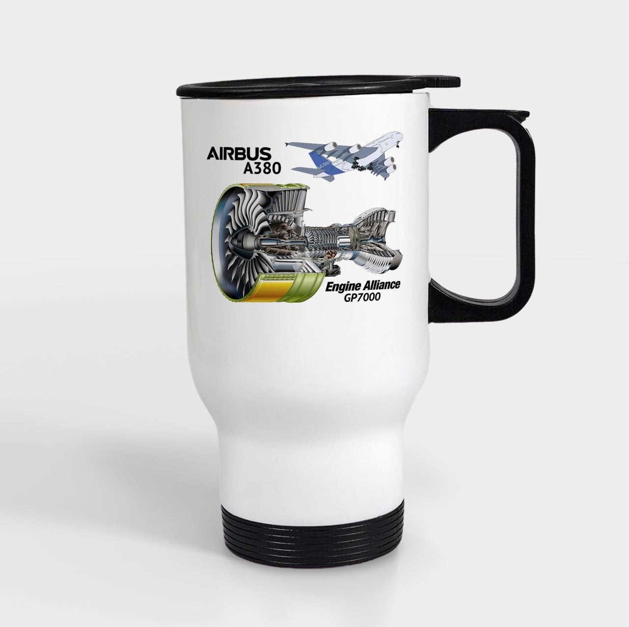 Airbus A380 & GP7000 Engine Designed Travel Mugs (With Holder)