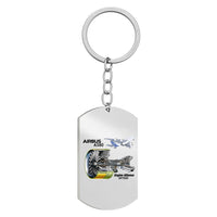 Thumbnail for Airbus A380 & GP7000 Engine Designed Stainless Steel Key Chains (Double Side)