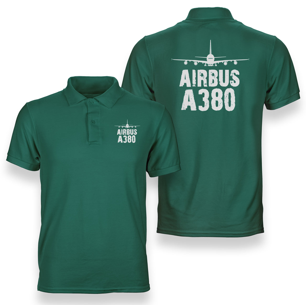 Airbus A380 & Plane Designed Double Side Polo T-Shirts