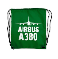 Thumbnail for Airbus A380 & Plane Designed Drawstring Bags