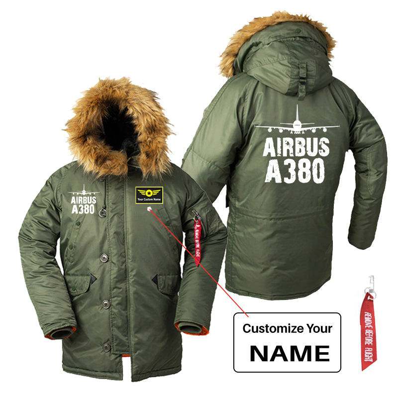Airbus A380 & Plane Designed Parka Bomber Jackets