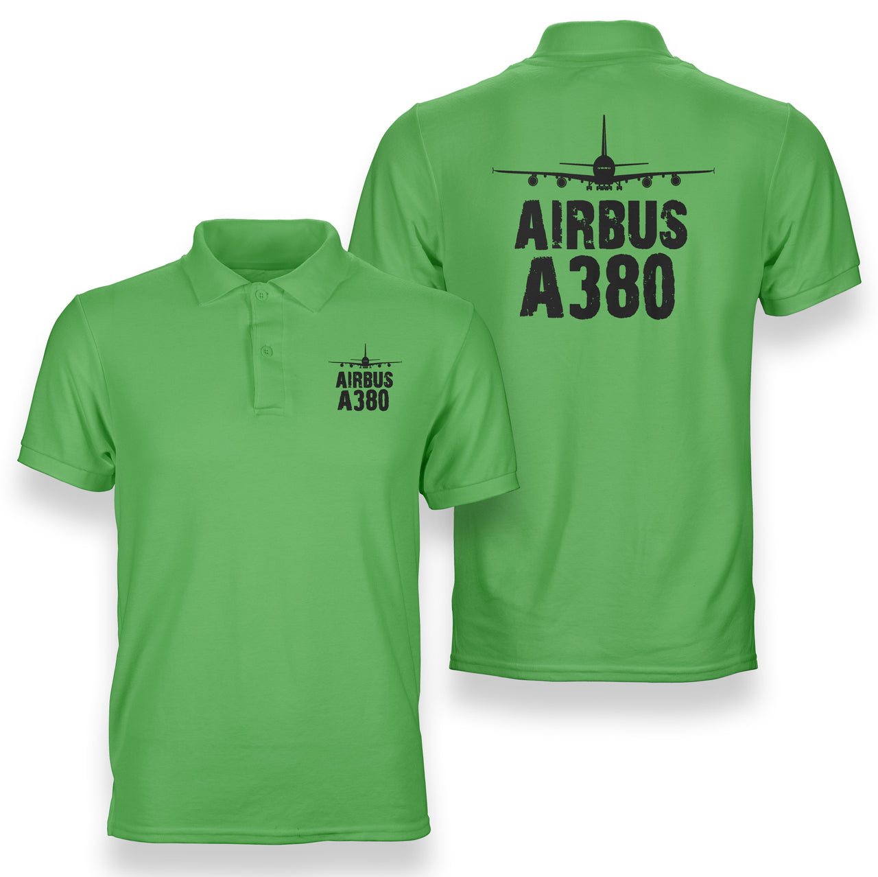 Airbus A380 & Plane Designed Double Side Polo T-Shirts