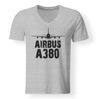 Thumbnail for Airbus A380 & Plane Designed V-Neck T-Shirts
