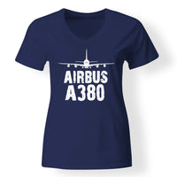 Thumbnail for Airbus A380 & Plane Designed V-Neck T-Shirts