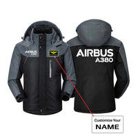 Thumbnail for Airbus A380 & Text Designed Thick Winter Jackets
