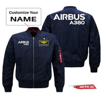 Thumbnail for Airbus A380 Text Designed Pilot Jackets (Customizable)