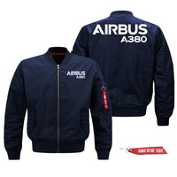 Thumbnail for Airbus A380 Text Designed Pilot Jackets (Customizable)