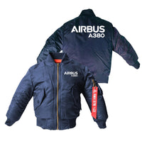Thumbnail for Airbus A380 & Text Designed Children Bomber Jackets
