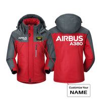 Thumbnail for Airbus A380 & Text Designed Thick Winter Jackets