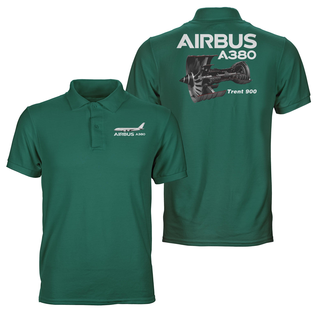 Airbus A380 & Trent 900 Engine Designed Double Side Polo T-Shirts