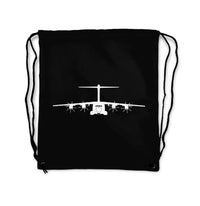 Thumbnail for Airbus A400M Silhouette Designed Drawstring Bags