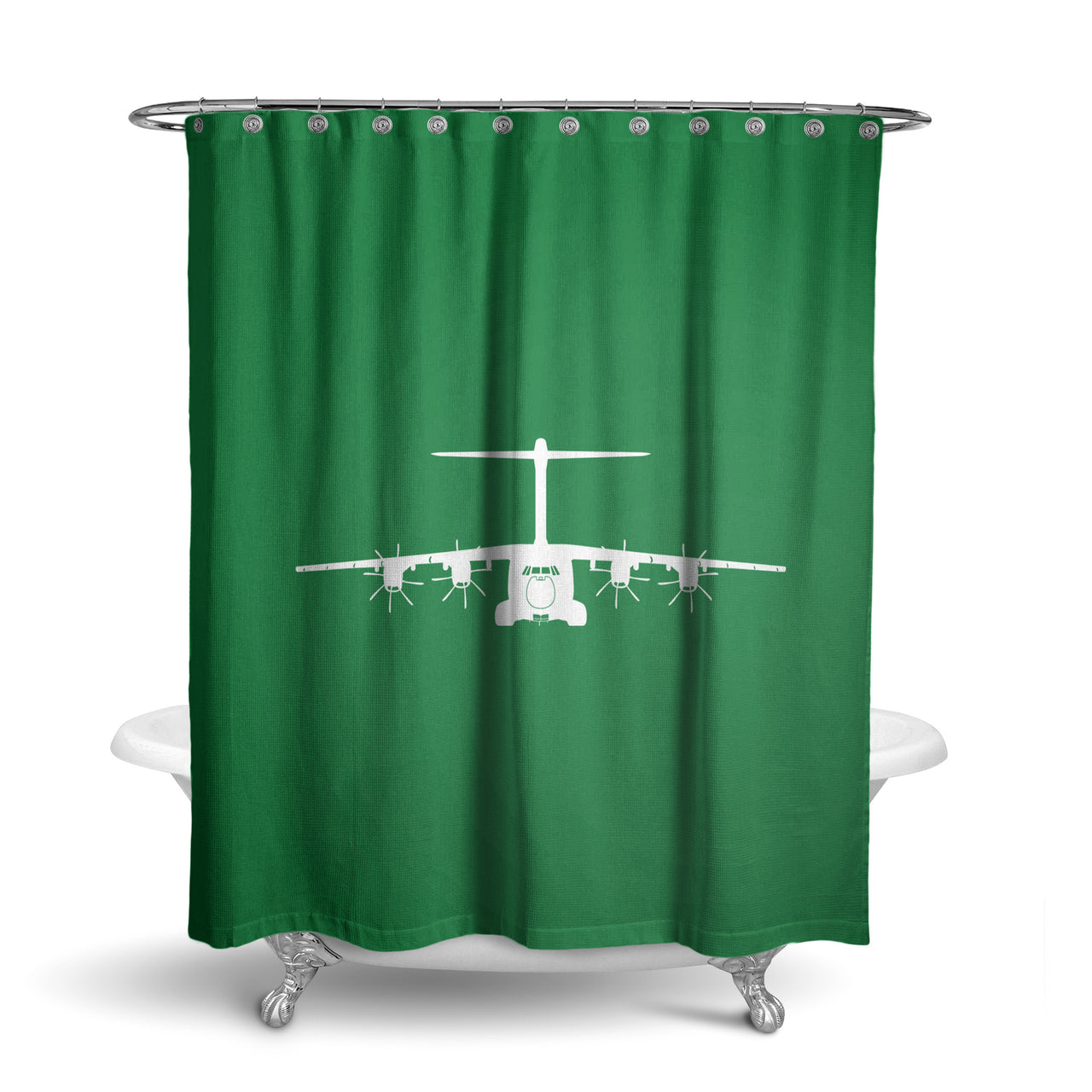 Airbus A400M Silhouette Designed Shower Curtains