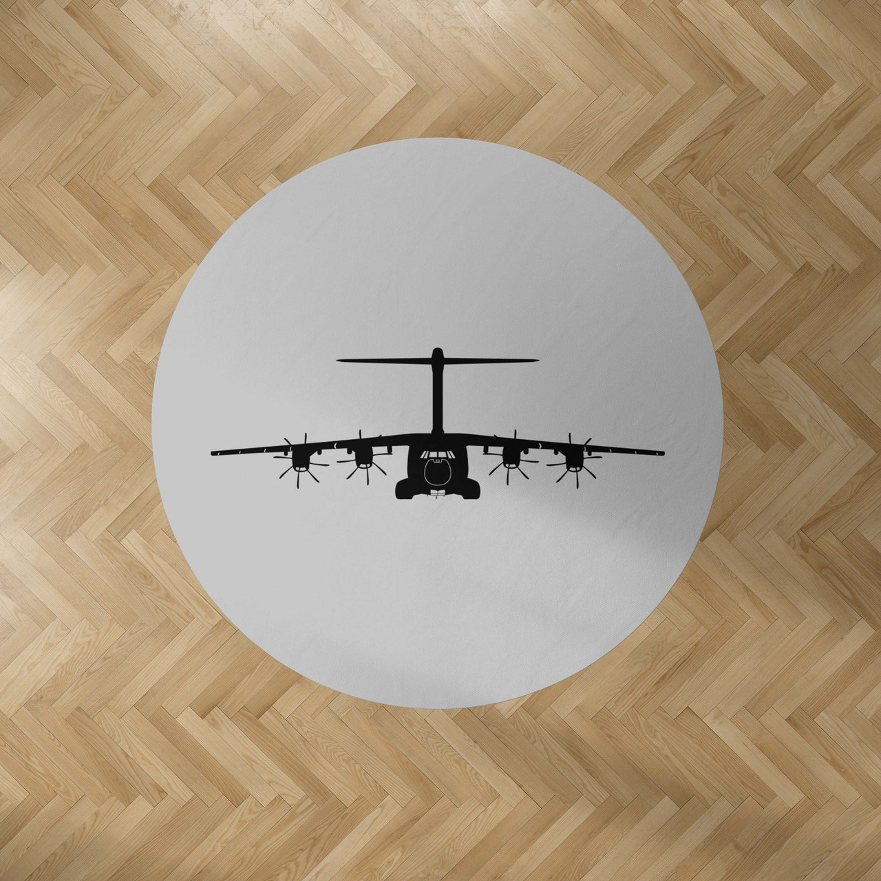 Airbus A400M Silhouette Designed Carpet & Floor Mats (Round)