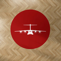 Thumbnail for Airbus A400M Silhouette Designed Carpet & Floor Mats (Round)