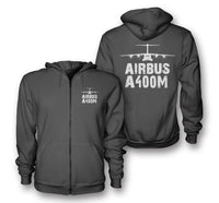 Thumbnail for Airbus A400M & Plane Designed Zipped Hoodies
