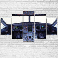 Thumbnail for Airbus A320 Cockpit Wide Printed Multiple Canvas Poster Aviation Shop 