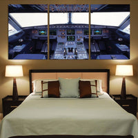 Thumbnail for Airbus A320 Cockpit Wide Printed Canvas Posters (3 Pieces) Aviation Shop 