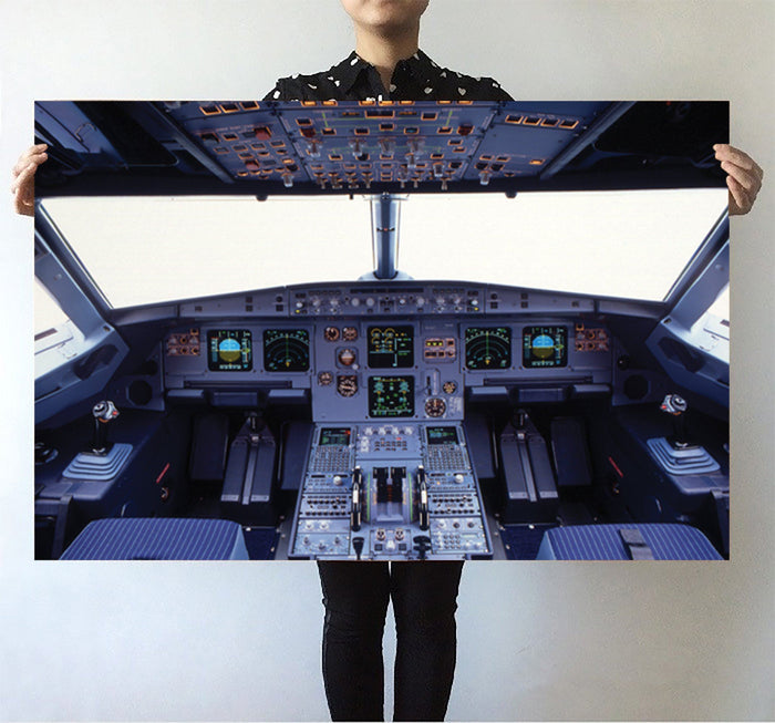 Airbus A320 Cockpit Wide Printed Posters Aviation Shop 