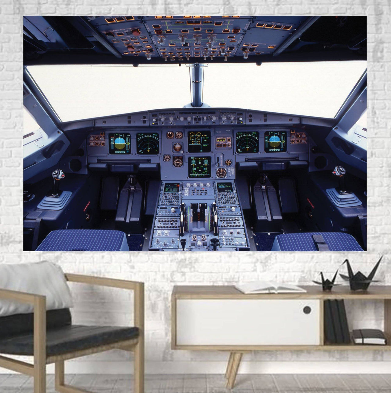 Airbus A320 Cockpit Wide Printed Canvas Posters (1 Piece) Aviation Shop 