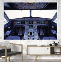 Thumbnail for Airbus A320 Cockpit Wide Printed Canvas Posters (1 Piece) Aviation Shop 