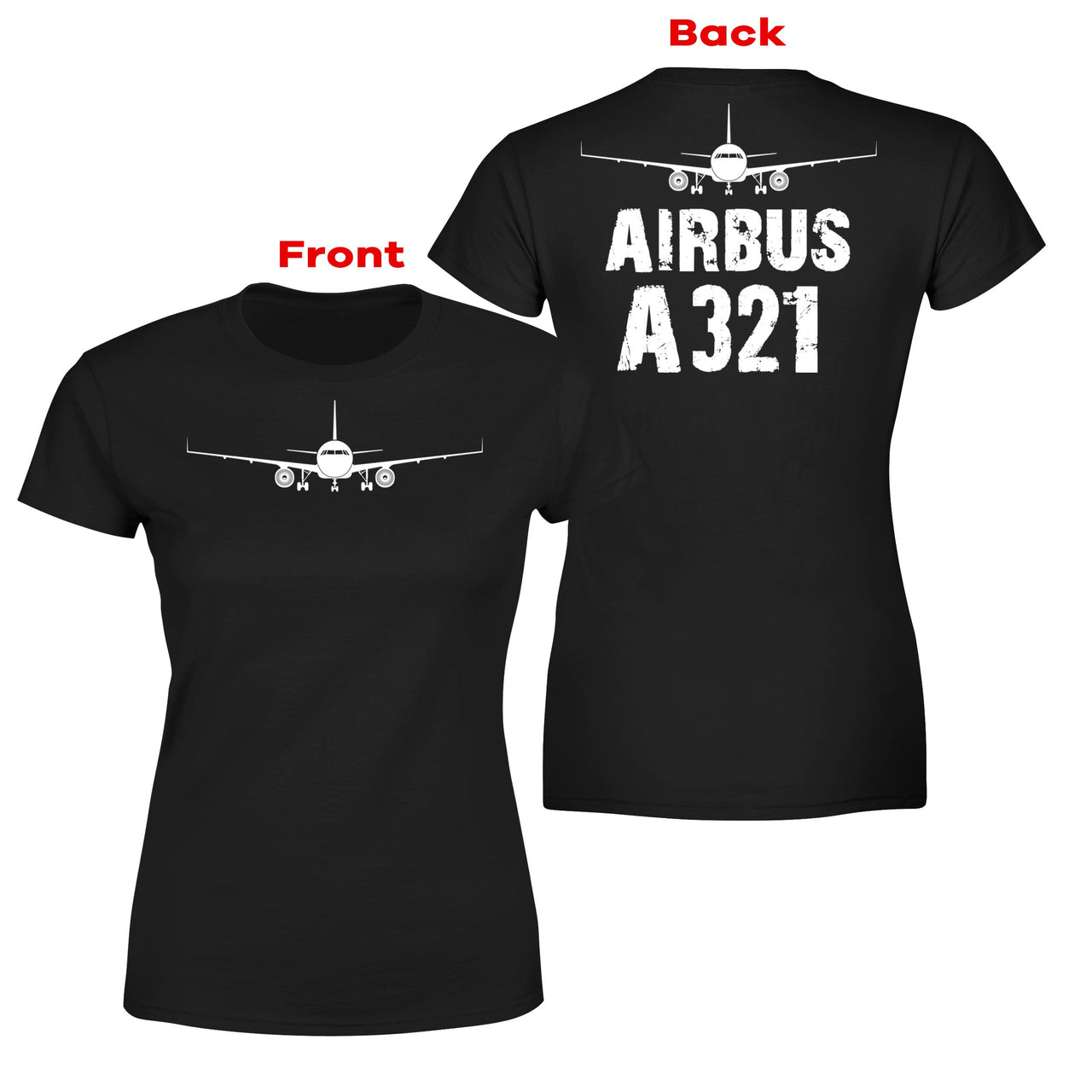 Airbus A321 & Plane Designed Double-Side T-Shirts