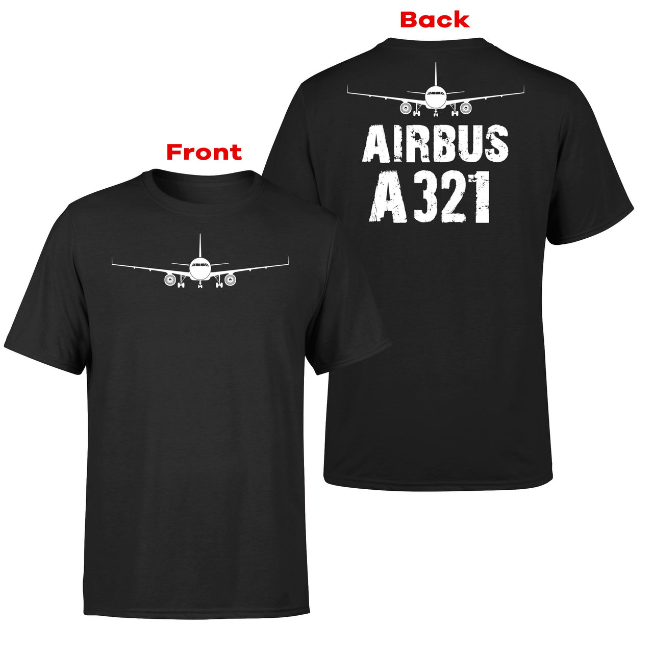 Airbus A321 & Plane Designed Double-Side T-Shirts