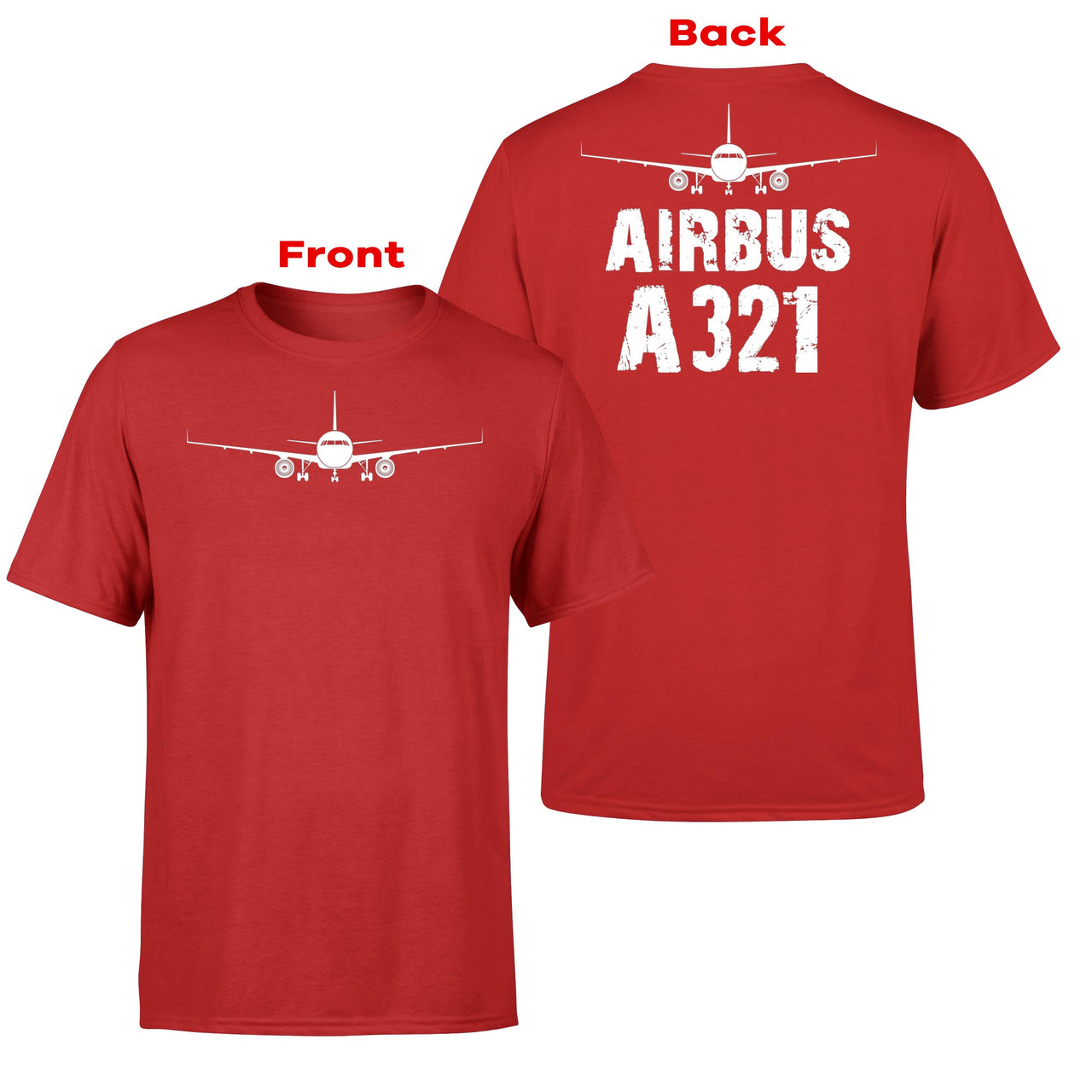 Airbus A321 & Plane Designed Double-Side T-Shirts
